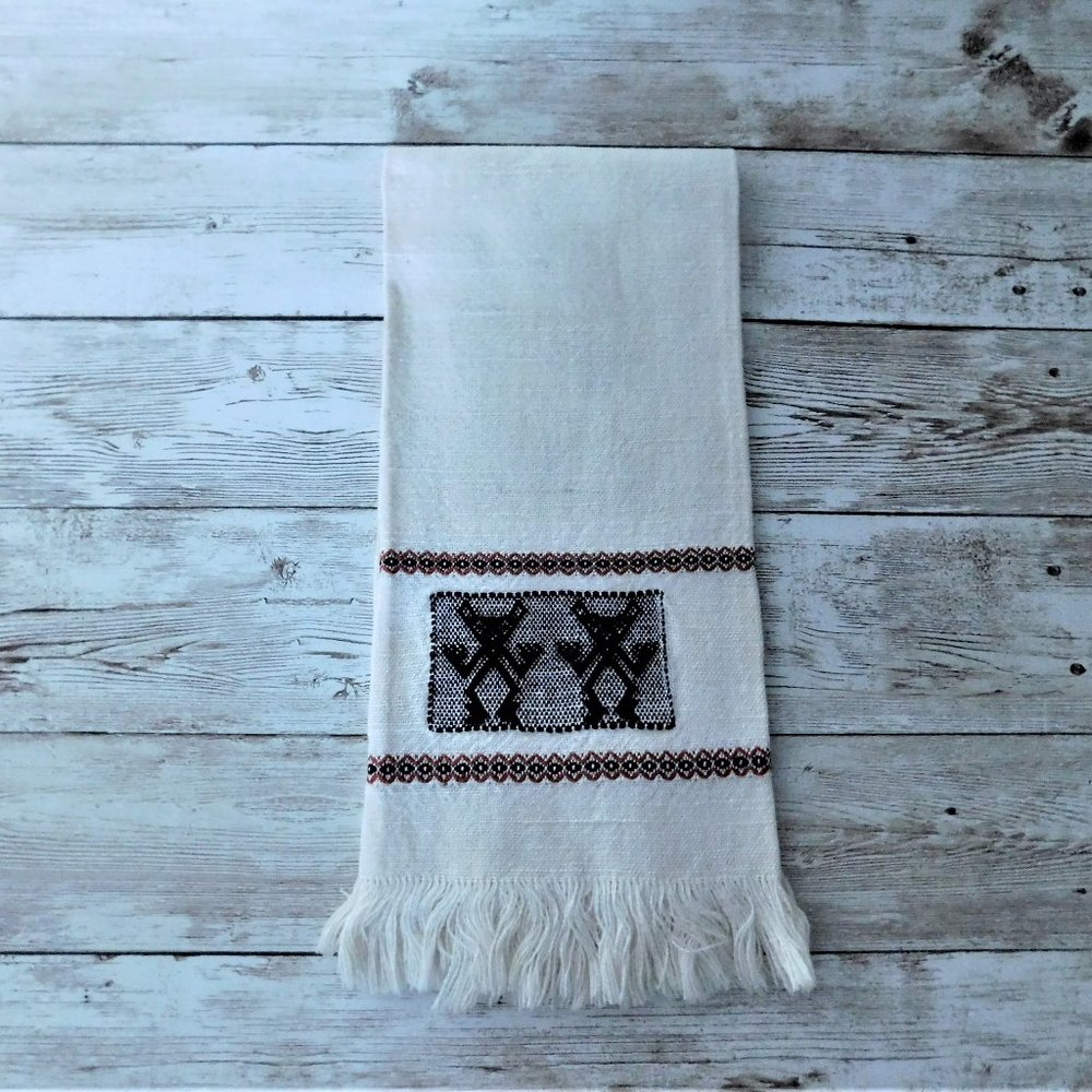 Vintage Chupacabra Embroidered Linen Hand Towel Kitchen Towel
